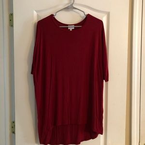 LuLaRoe Irma Size XXS Burgundy Solid